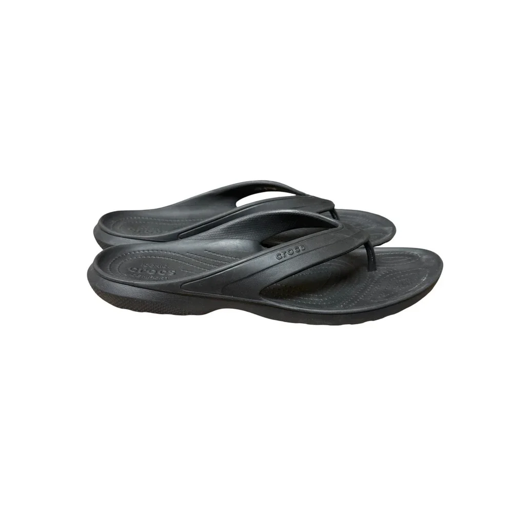 Crocs Men's Athens Black Comfort Thong Sandals Size 11
